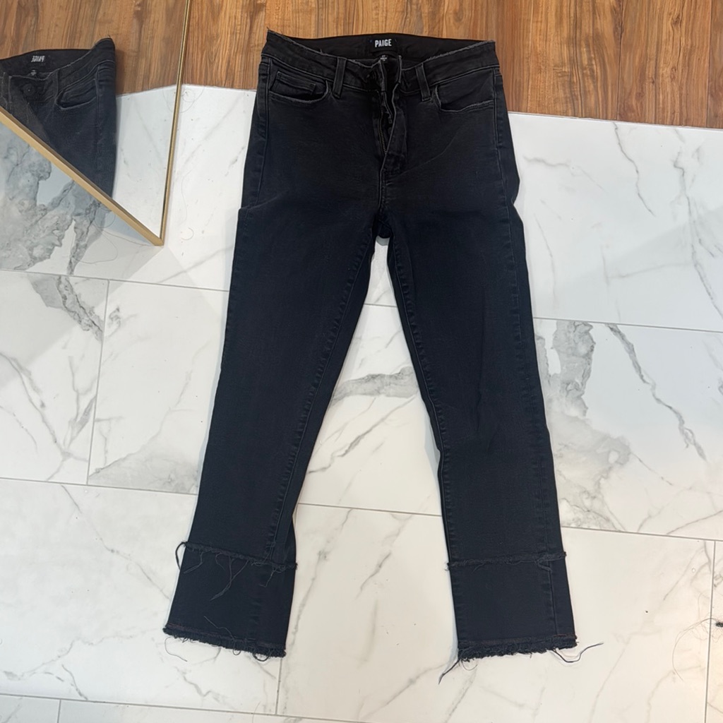 Paige Black Ankle Cropped Jeans